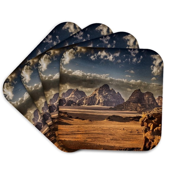 3drose, Wadi Rum, Jordan, Set of 4 Coasters - Soft
