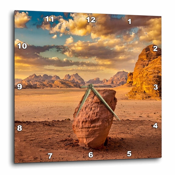 3drose, Wadi Rum Sunrise, Jordan. Valley of the Moon., 10x10 Wall Clock