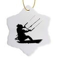 thumbnail image 1 of 3drose, Wakeboarder Water Sport Silhouette, 3 inch Snowflake Porcelain Ornament, 1 of 7