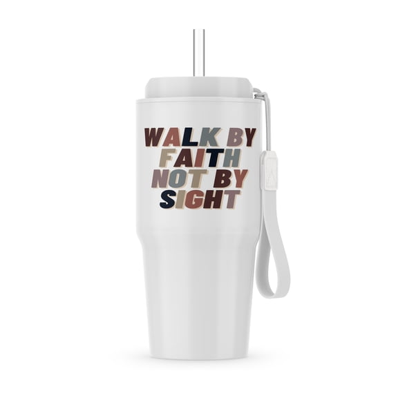 Walk By Faith Bible Verse Retro, 20oz Tumbler