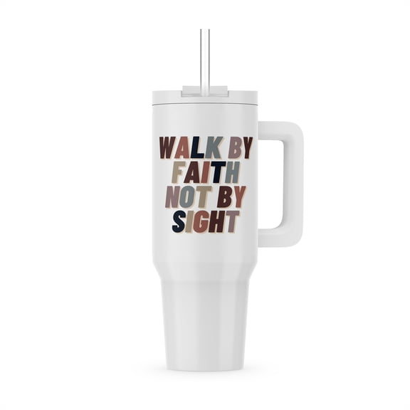 Walk By Faith Bible Verse Retro, 30oz Tumbler