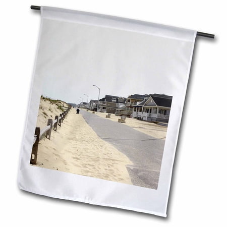 3dRose, Walking along the warm boardwalks of the Jersey shore, 12 x 18 inch Garden Flag