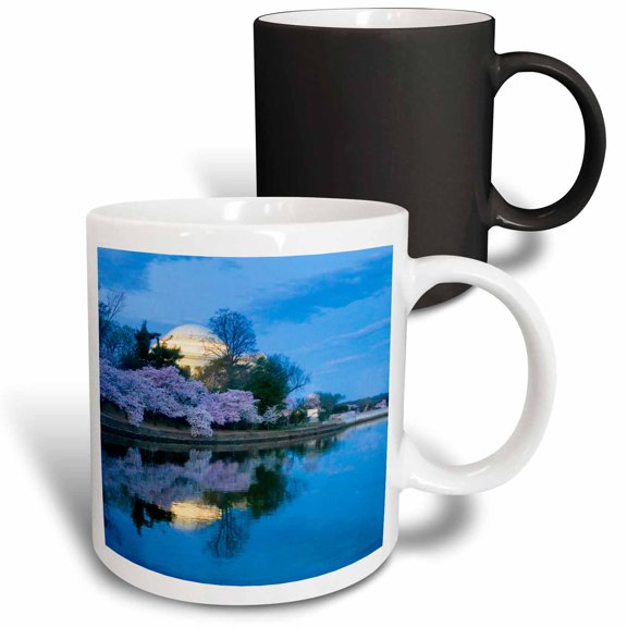 3drose, Washington Dc, Jefferson Memorial with Cherry Blossoms at Sunrise, 11oz Magic Transforming Mug