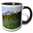 thumbnail image 1 of 3drose, Washington State, Mount Rainier and Wildflowers, 11oz Two-tone Black Mug, 1 of 6