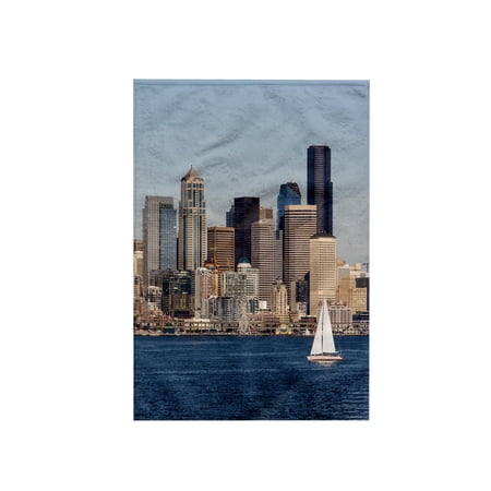 3dRose, Washington State, Seattle. Puget Sound, downtown and waterfront., 15x22 Hand Towel