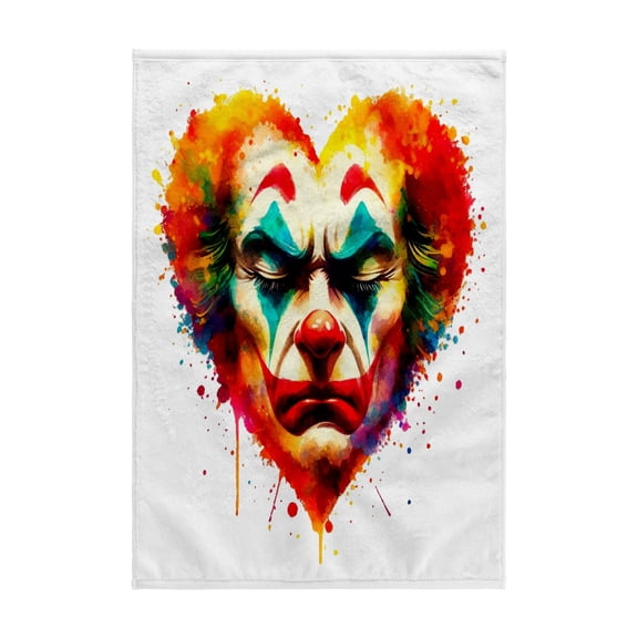 3dRose, Watercolor Portrait Illustration of a Sombre Clown, 15x22 Hand Towel