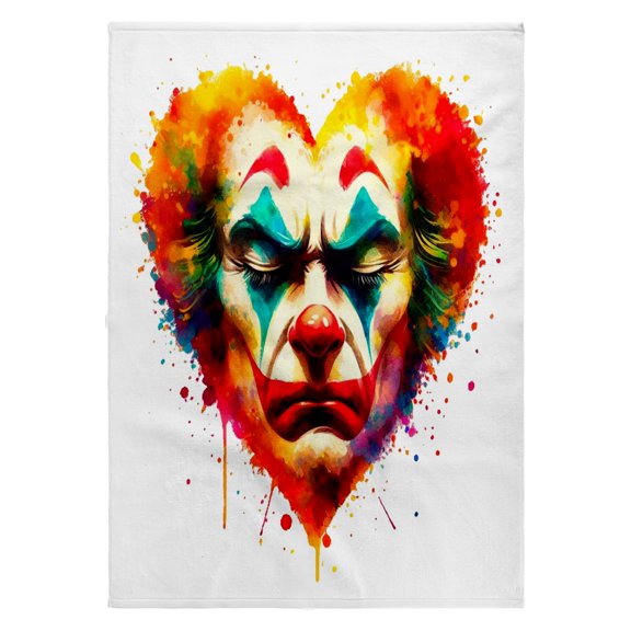 3dRose, Watercolor Portrait Illustration of a Sombre Clown, 22x30 Bath Hand Pool Towel
