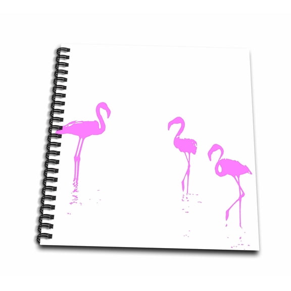 3dRose, We Are The Three Flamingoes Silhouette In Pink, Mini Notepad 4 x 4 inch