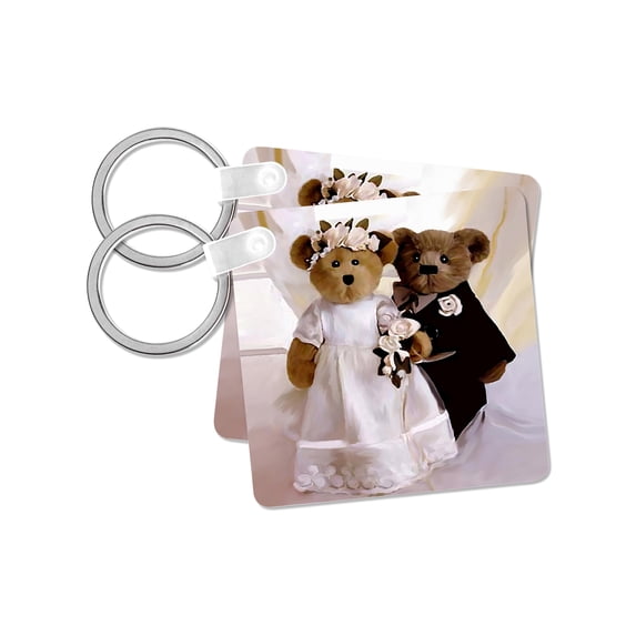 3dRose, Wedding Anniversary Personalized, set of 2 Key Chains