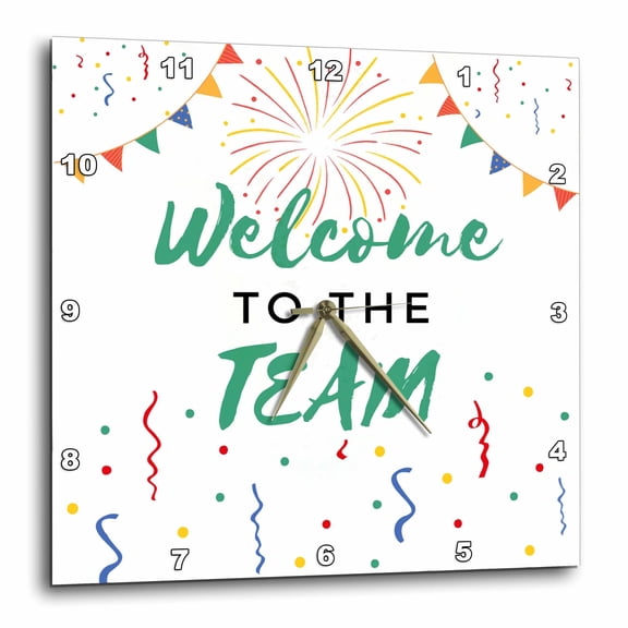 3drose, Welcome to the Team Office Work Mate Job Gift for New Employees Staff, 10x10 Wall Clock