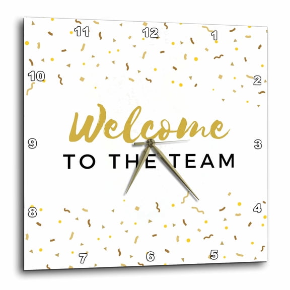 3drose, Welcome to the Team Office Work Mate New Job Gift for Employees Staff, 10x10 Wall Clock