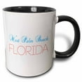 thumbnail image 1 of 3drose, West Palm Beach, Florida Blue, Red Text. Patriotic Home Town Design, 11oz Two-tone Black Mug, 1 of 6