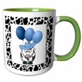 thumbnail image 1 of 3drose, Western Cow Print with Blue Balloons, 11oz Two-tone Green Mug, 1 of 6