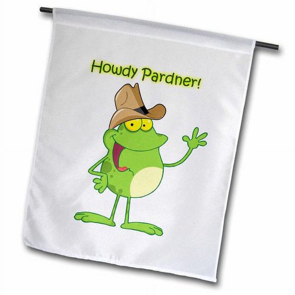 3dRose, Western Frog Waving Howdy , 12 x 18 inch Garden Flag