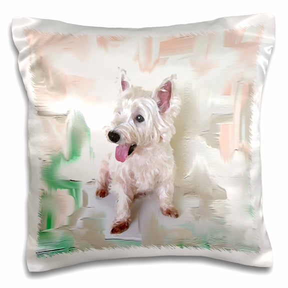 3drose, Westie, 16x16 inch Pillow Case