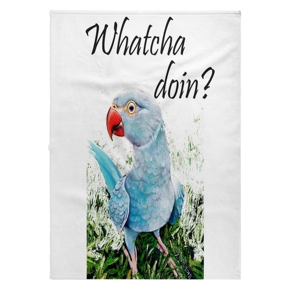 3dRose, Whatcha doin Blue Indian Ringneck , 22x30 Bath Hand Pool Towel
