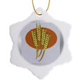 thumbnail image 1 of 3drose, Wheat, 3 inch Snowflake Porcelain Ornament, 1 of 7
