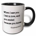 thumbnail image 1 of 3drose, When I Saw You I Fell in Love and You Smiled Because You Knew, 15oz Two-tone Black Mug, 1 of 6