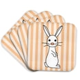 thumbnail image 1 of 3drose, White Baby Rabbit, Set of 4 Coasters - Soft, 1 of 7
