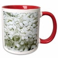 thumbnail image 1 of 3drose, White Hydrangeas Close Up, 11oz Two-tone Red Mug, 1 of 6