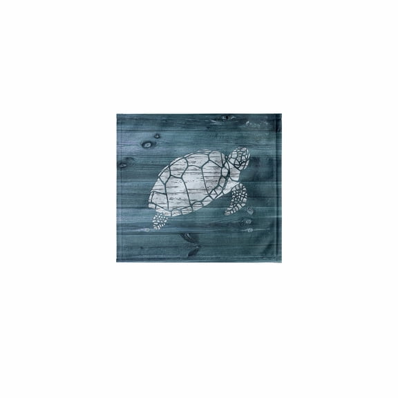 3dRose, White Painted Turtle on Blue Weatherboard- Not Real Wood, 11x12 Wash Cloth for Face and Body