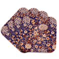 thumbnail image 1 of 3dRose, William Morris Cherwell Chintz Pattern in Blue and Orange, Set of 4 Coasters - Soft, 1 of 7