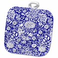 thumbnail image 1 of 3dRose, William Morris Cherwell Chintz Pattern in royal blue and white, 8x8 Potholder, 1 of 2