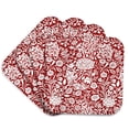 thumbnail image 1 of 3dRose, William Morris Cherwell Chintz Pattern in wine red and white, set of 4 Coasters - Soft, 1 of 7