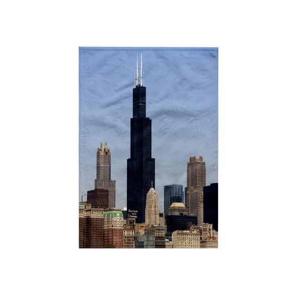 3dRose, Willis and Sears Tower, Chicago River, IL - US14 DFR0095 - David R. Frazier, 15x22 Hand Towel