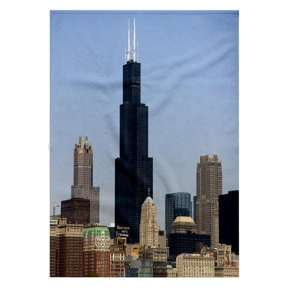 3dRose, Willis and Sears Tower, Chicago River, IL - US14 DFR0095 - David R. Frazier, 22x30 Bath Hand Pool Towel