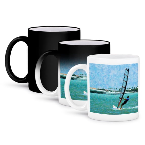 3dRose, Wind Surfing, 11oz Magic Transforming Mug