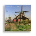 thumbnail image 1 of 3dRose, Windmills. North Holland. ZaanseSchans. Kalverpolderpad. Netherlands., 15x15 Wall Clock, 1 of 8