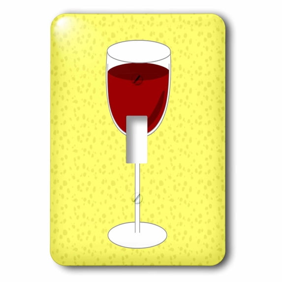 3dRose, Wine Lover Gift - Red Wine on Yellow, single toggle switch