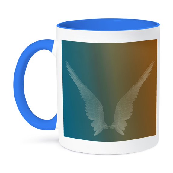 3dRose, Wings of an Angel, 15oz Two-Tone Blue Mug
