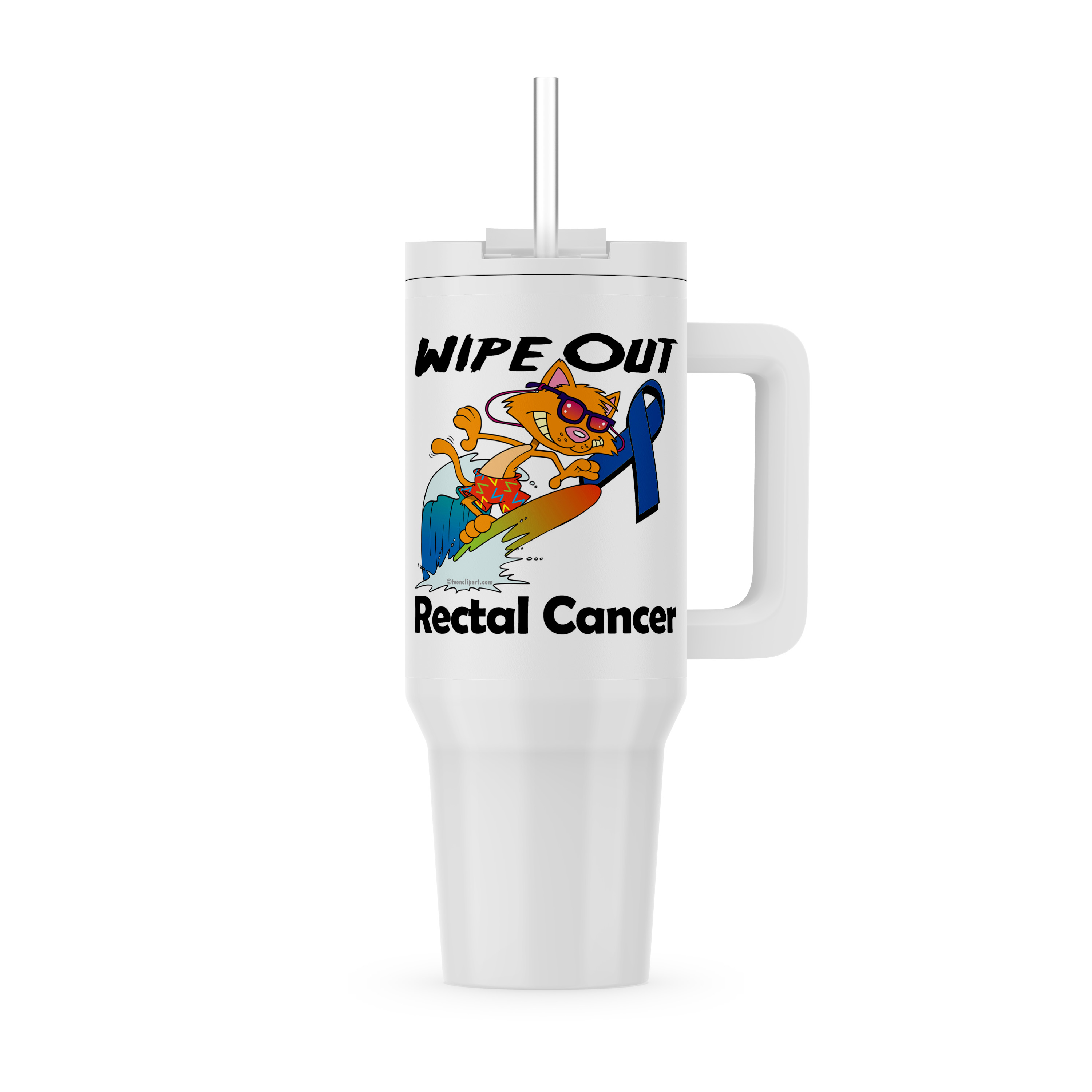 Wipe Out Rectal Cancer Awareness Ribbon Cause Design, 30oz Tumbler ...