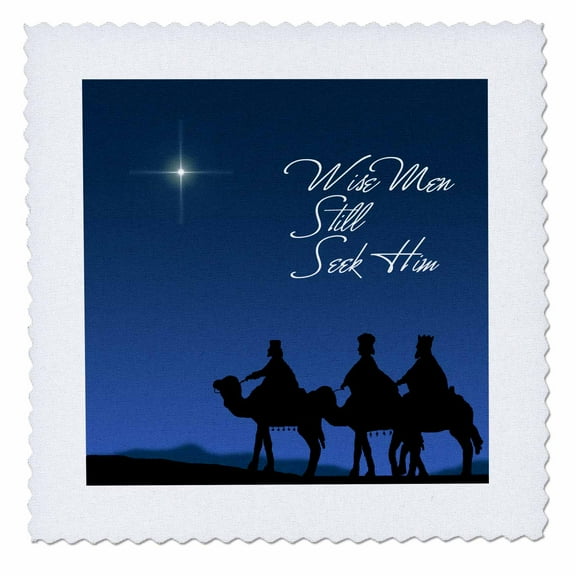 3dRose, Wise men still seek Him Magi following the Christmas star , 10x10 inch quilt square