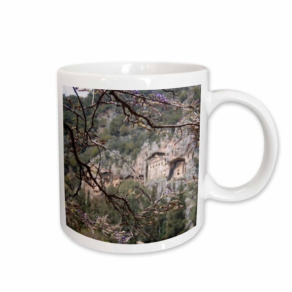 3drose, Wisteria Buds Surrounding the Lycian Tombs Dalyan, 11oz Mug