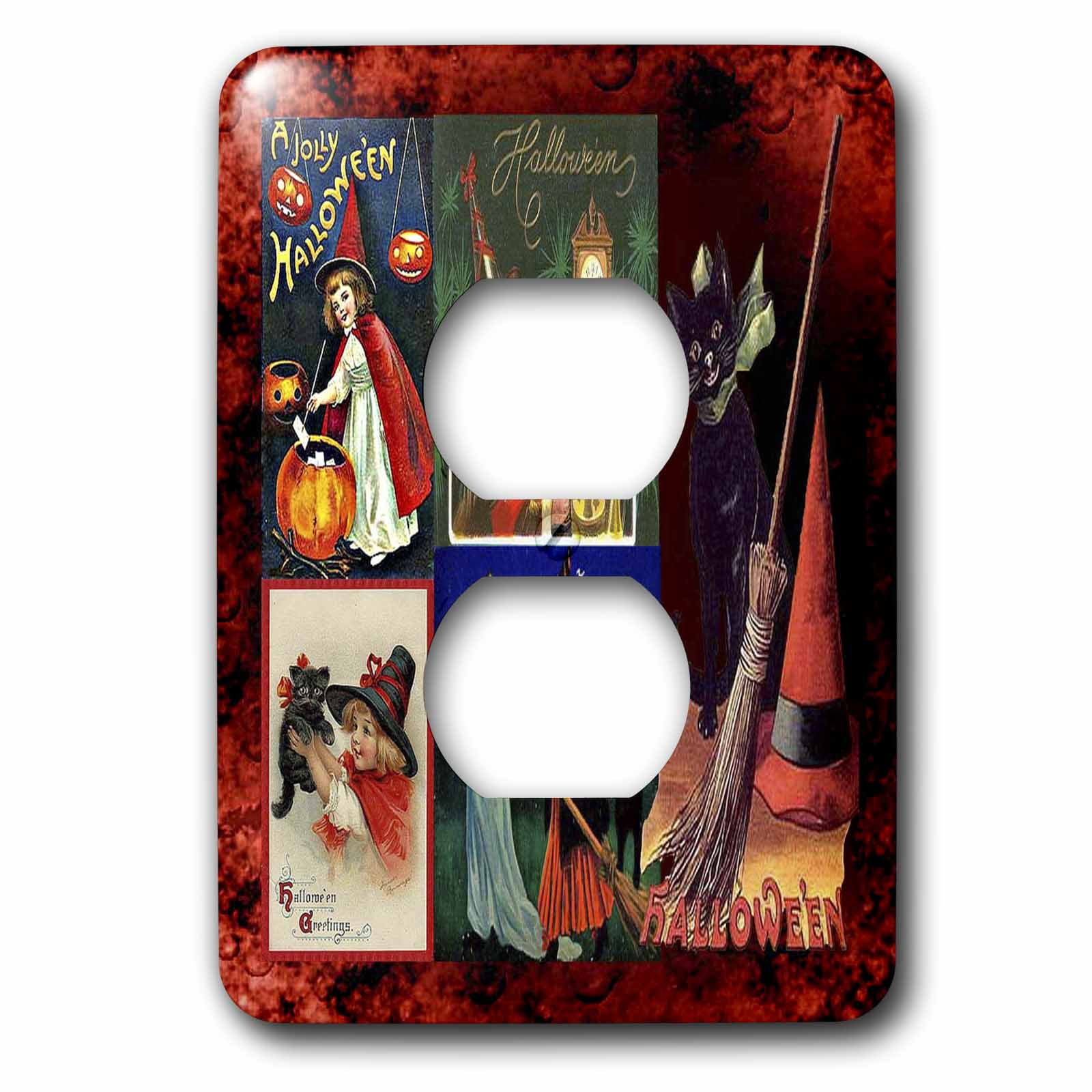 3dRose, Witches and Cats Collage, 2 plug outlet cover