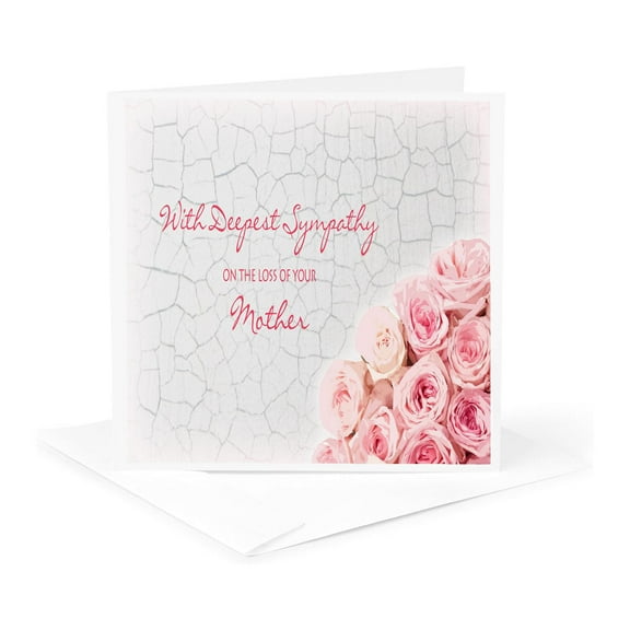 3dRose, With Deepest Sympathy on the Loss of your Mother - Pink Roses, 1 Greeting Card with envelope