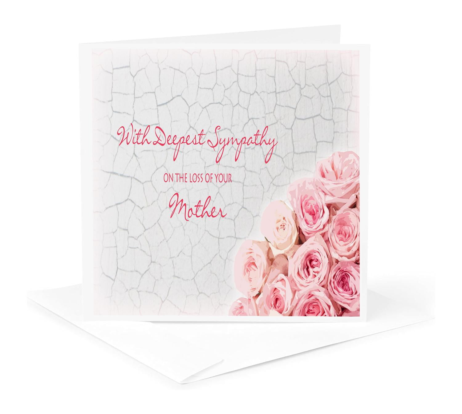 3dRose, With Deepest Sympathy on the Loss of your Mother - Pink Roses, 1 Greeting Card with envelope