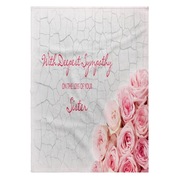 3dRose, With Deepest Sympathy on the Loss of your Sister - Pink Roses, 22x30 Bath Hand Pool Towel