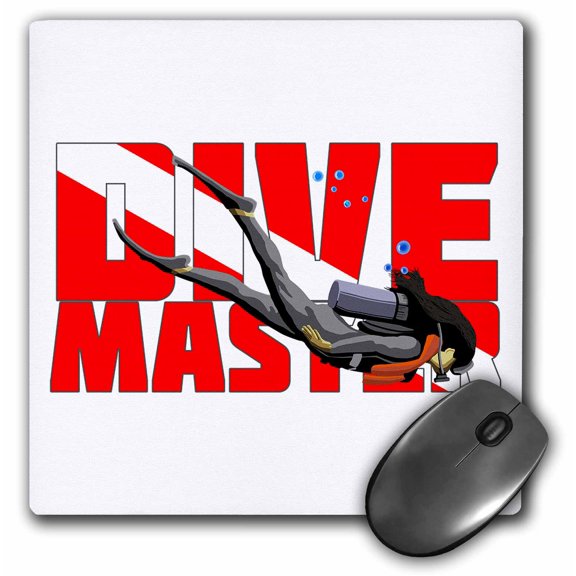 3dRose, Woman Scuba Dive Master in the colors of a dive flag., MousePad