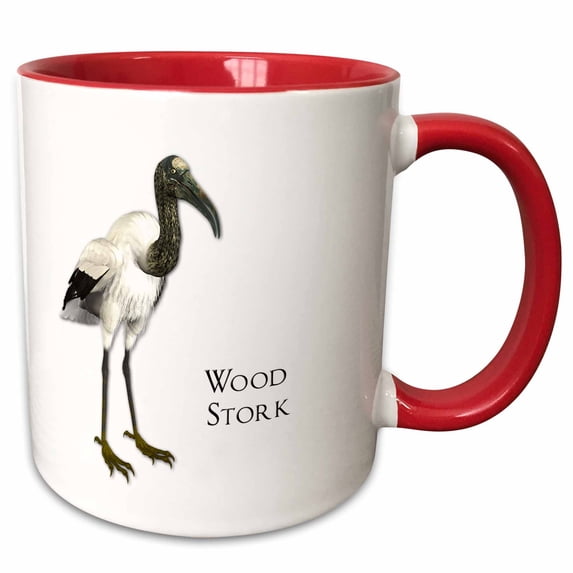 3drose, Wood Stork, 11oz Two-tone Red Mug