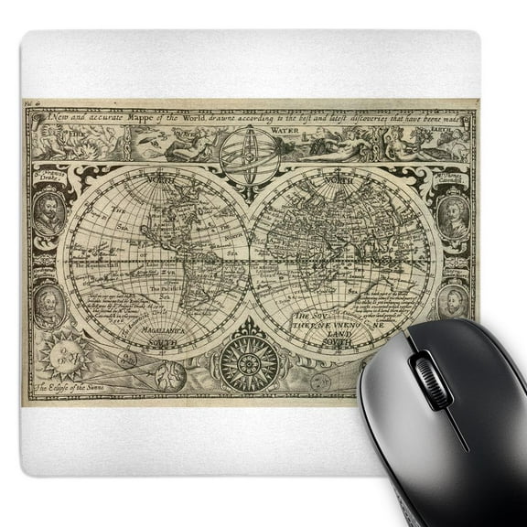 3dRose, World Map 1628, MousePad
