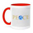 thumbnail image 1 of 3dRose, World Peace on Earth- Inspirational Art, 11oz Two-Tone Red Mug, 1 of 7