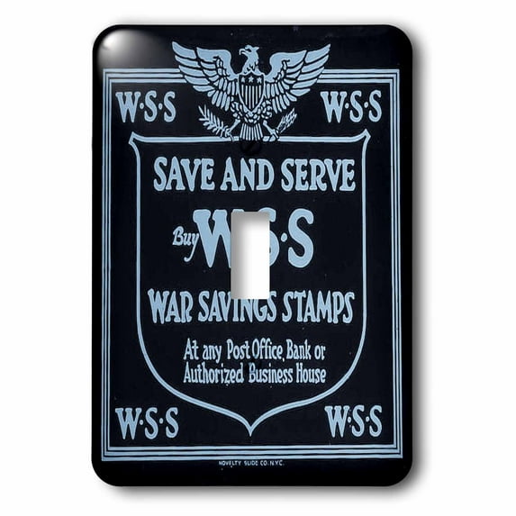 3dRose, World War I Vintage Save and Serve War Savings Stamps 2, single toggle switch