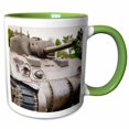 thumbnail image 1 of 3drose, World War Ii Tank at Omaha Beach, Normandy, France, 15oz Two-tone Green Mug, 1 of 6