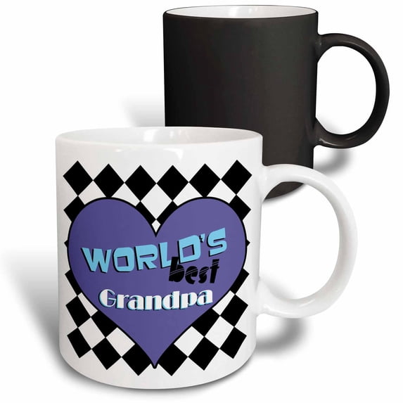 3drose, Worlds Best Grandpa, 11oz Magic Transforming Mug