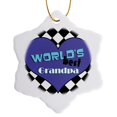 thumbnail image 1 of 3drose, Worlds Best Grandpa, 3 inch Snowflake Porcelain Ornament, 1 of 7