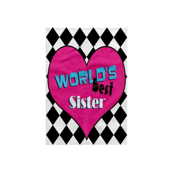 3dRose, Worlds Best Sister, 15x22 Hand Towel